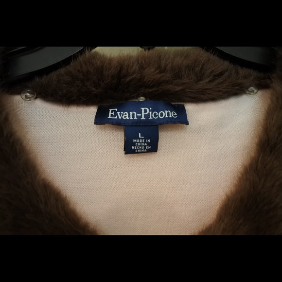 VTG 90s Pastel Pink fur collar sweater - Picture 3 of 3